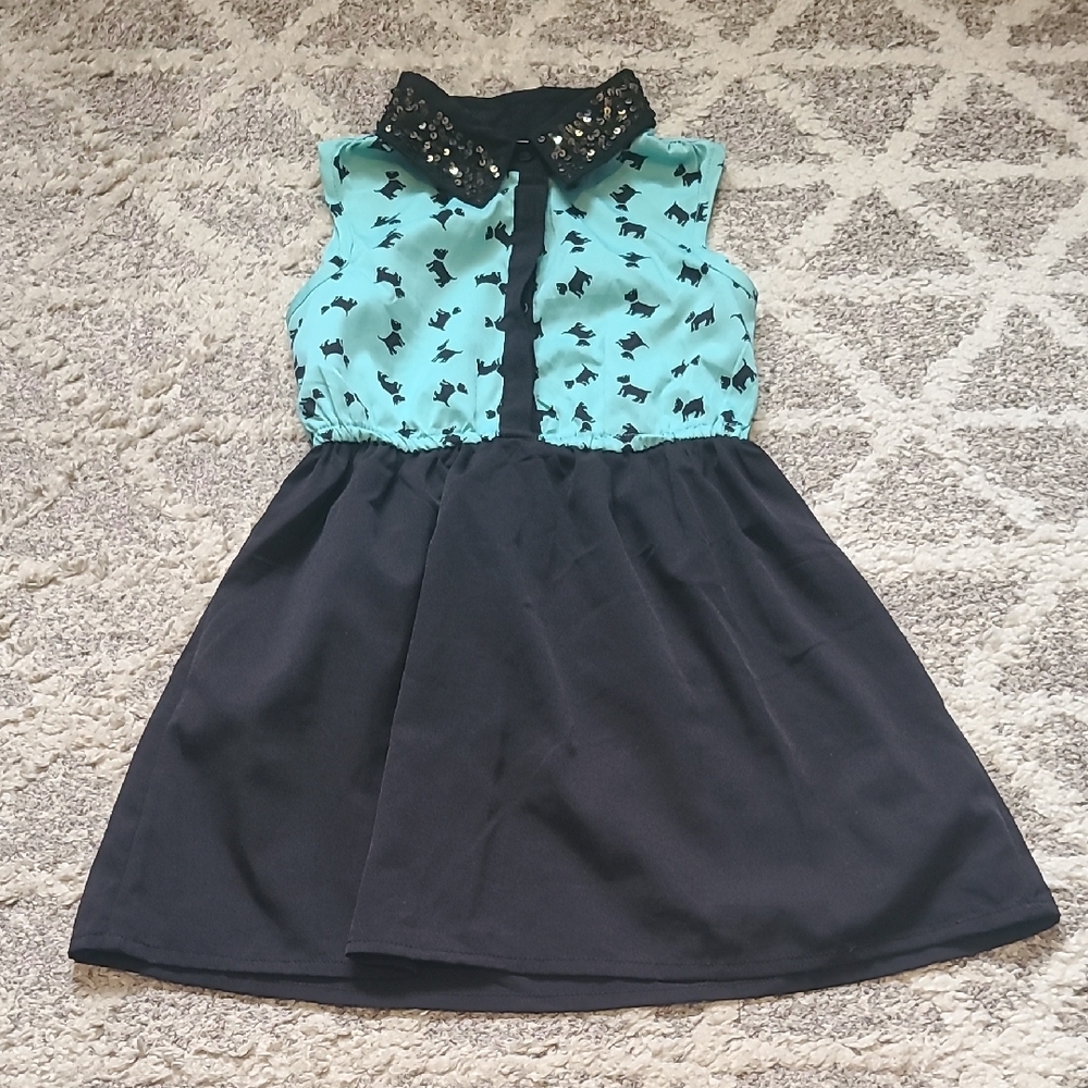 4 for $28 - Japna Kids Girls 5/6 Black & Green Dress